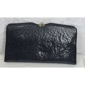 Vintage Mardane USA Women's Clutch Bag Chain Strap Navy Blue Gold